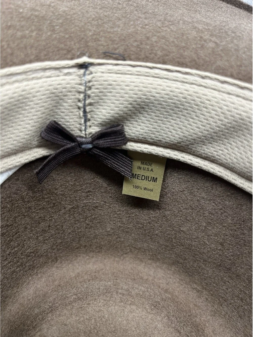 Men's Stetson Mountain Sky Crushable 100% Wool Felt Aussie Hat Brown Size Medium